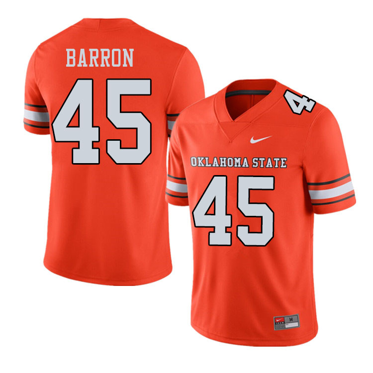 Men #45 Blake Barron Oklahoma State Cowboys College Football Jerseys Sale-Alternate Orange - Click Image to Close